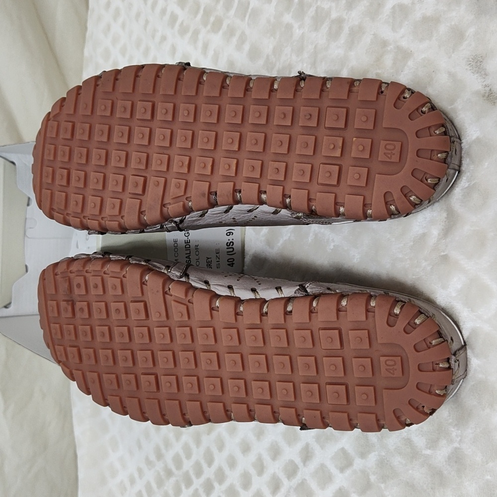 Spring Step Metallic Gray Perforated Mules - image 2